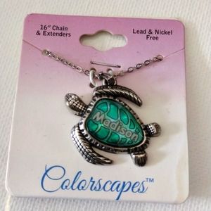 Colorscapes  Sea turtle Madison personal chain necklace.